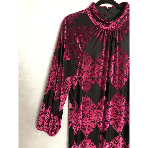 Vince Camuto Women's Size 4 Burnout Velvet Damask Print Dress NEW - Picture 3 of 8